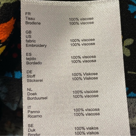 MAJE NWOT Catila Floral Print Crepe Shirt in Black - Picture 8 of 9